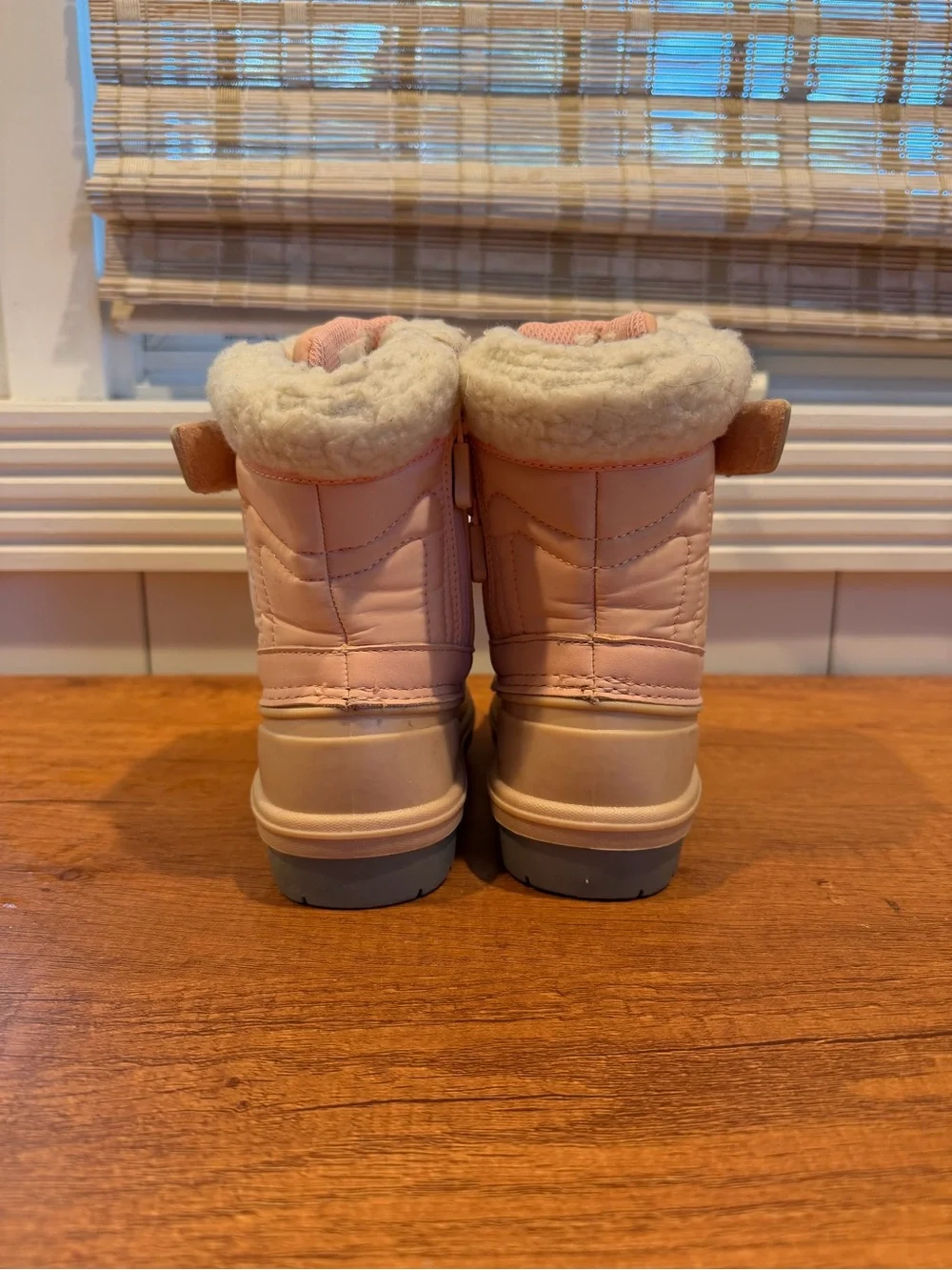 Cat & Jack Pink and Champagne Kids Snow Boots with Faux Fur Cuff